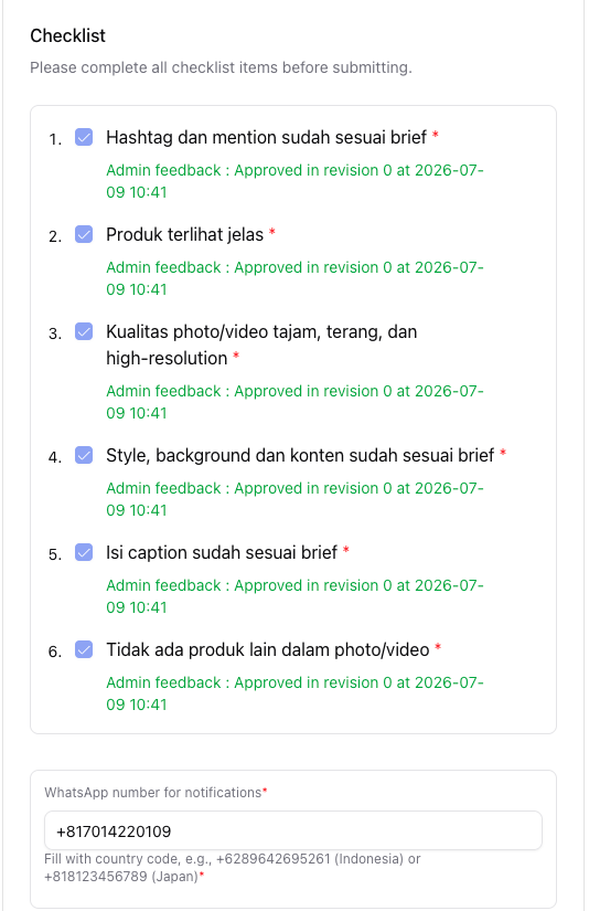 Halaman feedback draft